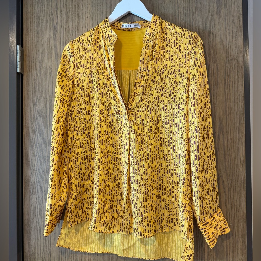 Alice and Olivia gold blouse